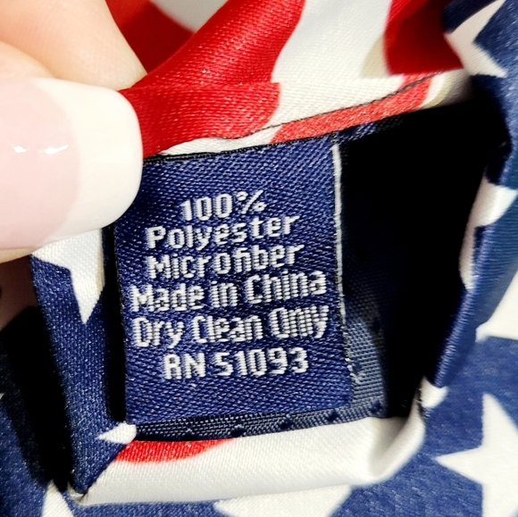 American Flag Tie USA Patriotic Red White Blue Stars Stripes Neck Tie - Picture 3 of 4